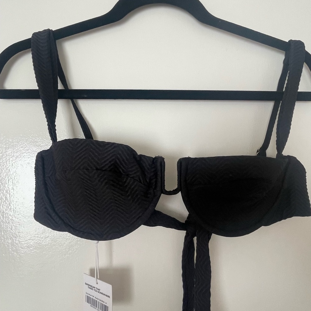 Monday Swimwear Black chevron bikini set- Cala Roja style top and Palma Bottom
